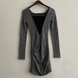 Express Gray Ruched Dress with cute back